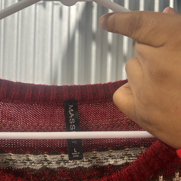 WOMENS FAIR ISLE M SWEATER  RED/WHITE/BLACK  LONG SLEEVE PULLOVER  size large - Picture 3 of 3